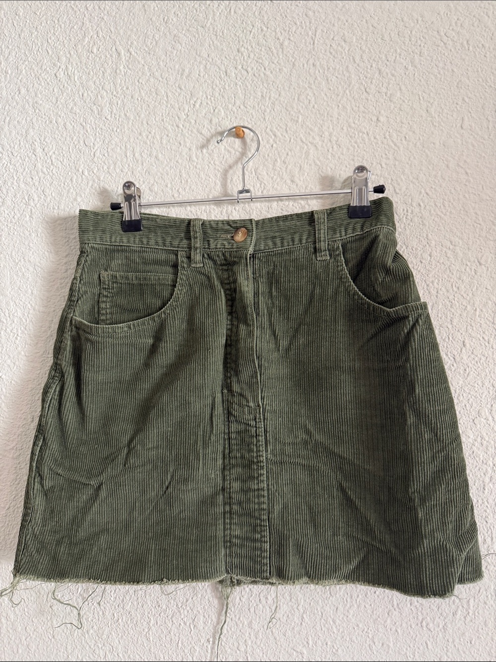 Eddie Bauer Olive Corduroy Mini Skirt